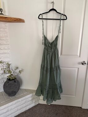 ellery maxi dress Ellery Floral Dime Organza Maxi Dress GREEN-MULTI / XS by Sugarlips